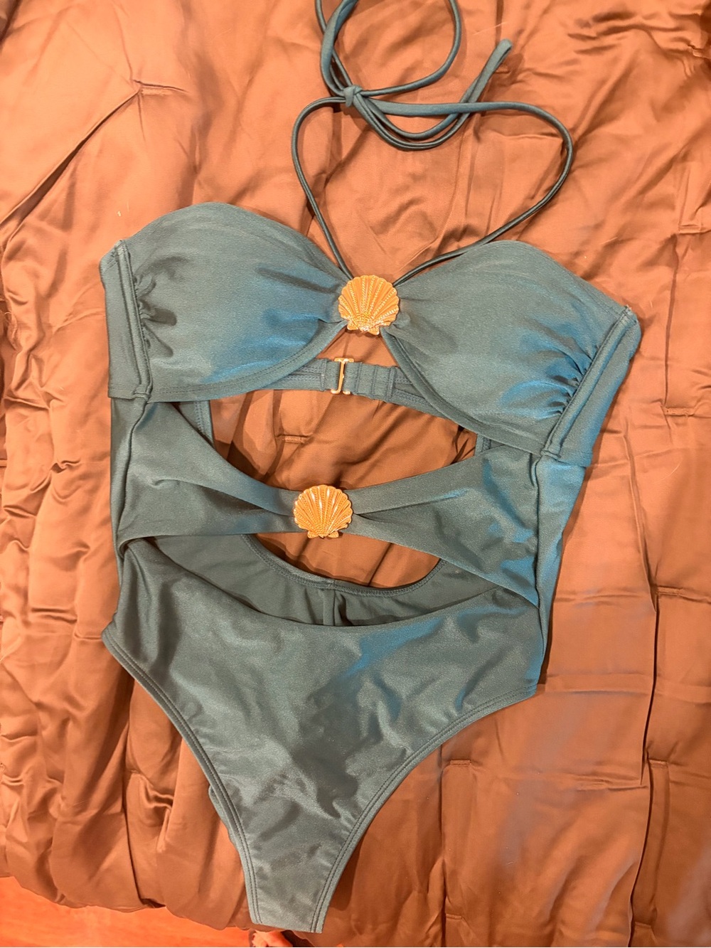wild fable Teal One-Piece Swimsuit with Shell Accents